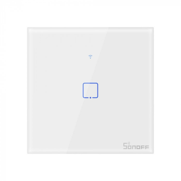 Intrerupator Smart cu Touch Wifi + RF 433 Sonoff T1 EU TX, 1 canal