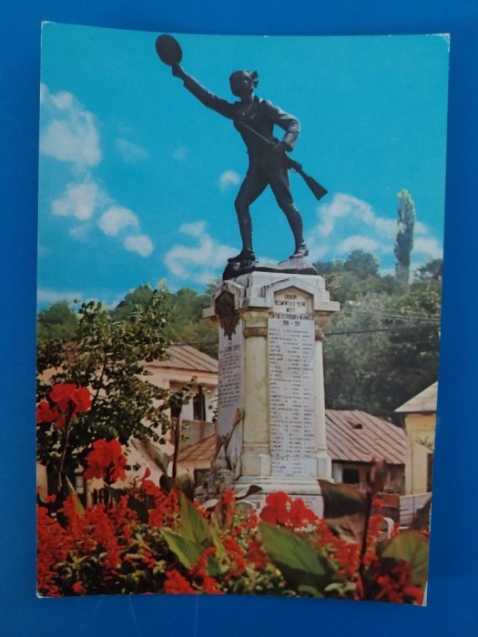 CPIB 23231 CARTE POSTALA - SLATINA. STATUIA E. TEODOROIU, CIRCULATA, 1970, STAMPILE, TIMBRU