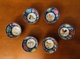 6 BOLURI MICI DIN PORTELAN FOARTE FIN, CHINEZESC, PICTATE MANUAL D5CM