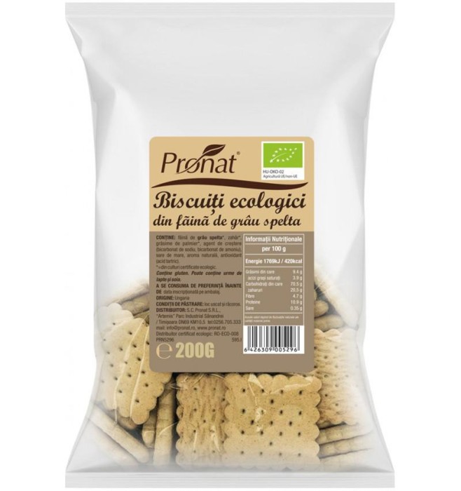 Biscuiti din Faina de Grau Spelta Bio 200gr Pronat