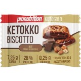 Biscuit Fraged Proteic Umplut cu Crema de Alune de Padure fara Zahar Adaugat Ketokko Biscotto 50g