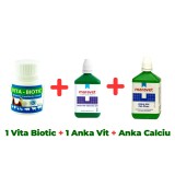 Antibiotic natural pasari Vita Biotic 50 ml + Complex vitamine si minerale pentru pasari Anka-vet vitamine CH 100 ml + Complex vitamine si minerale