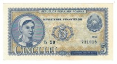 Romania 1952 - 5 lei, circulata foto