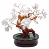 Copac cu cuart roz pe suport ceramic 17 cm inaltime