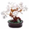Copac cu cuart roz pe suport ceramic 17 cm inaltime