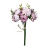 Buchet flori artificiale BH847, material textil + plastic, roz, 27 cm
