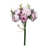 Buchet flori artificiale BH847, material textil + plastic, roz, 27 cm