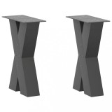 VidaXL Picioare pentru măsuță de cafea &icirc;n formă de X, 2 buc., antracit, 28x(42-43) cm, oțel