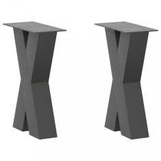 vidaXL Picioare pentru măsuță de cafea &icirc;n formă de X, 2 buc., antracit, 28x(42-43) cm, oțel 4012950