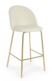 Cumpara ieftin Set 2 scaune bar catifea alb Carry 51x55x105 cm
