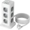 Prelungitor tip Turn Tessan TPS04-DE, 12 prize, 3 USB, 1 USB-C, 3A, cablu 2m