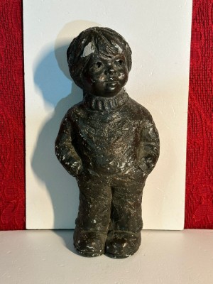 STATUETA SCULPTATA MANUAL - By Geert Kunen - Olanda - UN BAIAT - Vintage ! foto