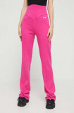 Cumpara ieftin Chiara Ferragni pantaloni de trening din bumbac culoarea roz, neted