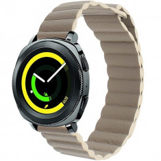 Curea piele Smartwatch Samsung Gear S2, iUni 20 mm Kaki Leather Loop foto