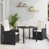 VidaXL Set de masă pentru grădină 3 pcs Negru poliratan 3380365