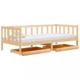 Cumpara ieftin Pat de zi cu sertare, 90x200 cm, lemn masiv de pin