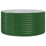 Cumpara ieftin Pat de gradina inaltat, verde, 140x140x68 cm, otel galvanizat