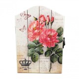 Cutie pentru Chei din Lemn cu motiv floral - WZ3940