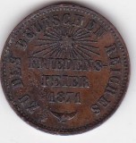 GERMANIA Baden 1 Kreuzer Frederick I Victory over France Comemorativa 1871