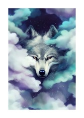 Sticker decorativ, Lup, Albastru, 85 cm, 6415ST foto