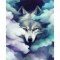 Sticker decorativ, Lup, Albastru, 85 cm, 6415ST