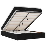 Cumpara ieftin Cadru de pat otoman cu saltea tesatura neagra 140x190cm