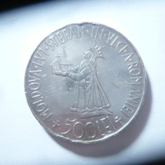 Moneda 500 lei 1941 Mihai I - Stefan cel Mare , argint , cal.Medie-Buna