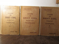 COURS DE DROIT POSITIF FRANCAIS-L.JOSSERAND 3 VOLUME foto