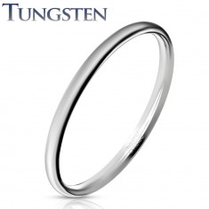 Bandă rotundă lustruită oglindă din tungsten, finisaj neted, 6 mm - Marime inel: 70