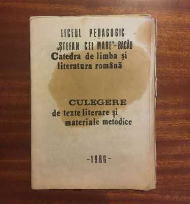 Liceul &amp;rdquo;Ștefan cel Mare&amp;rdquo; - Bacău. Catedra de Limba și Literatura Rom&amp;acirc;nă (1986) foto