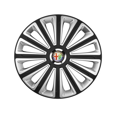 trend Set 4 capace roti Silver/black cu inel cromat Trend R14 pentru gama auto Alfa Romeo Trend Silver-Black foto