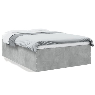 vidaXL Cadru de pat, gri beton, 140x200 cm, lemn prelucrat foto