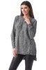 E778-18 Pulover asimetric cu banda multicolora in laterale, S/M
