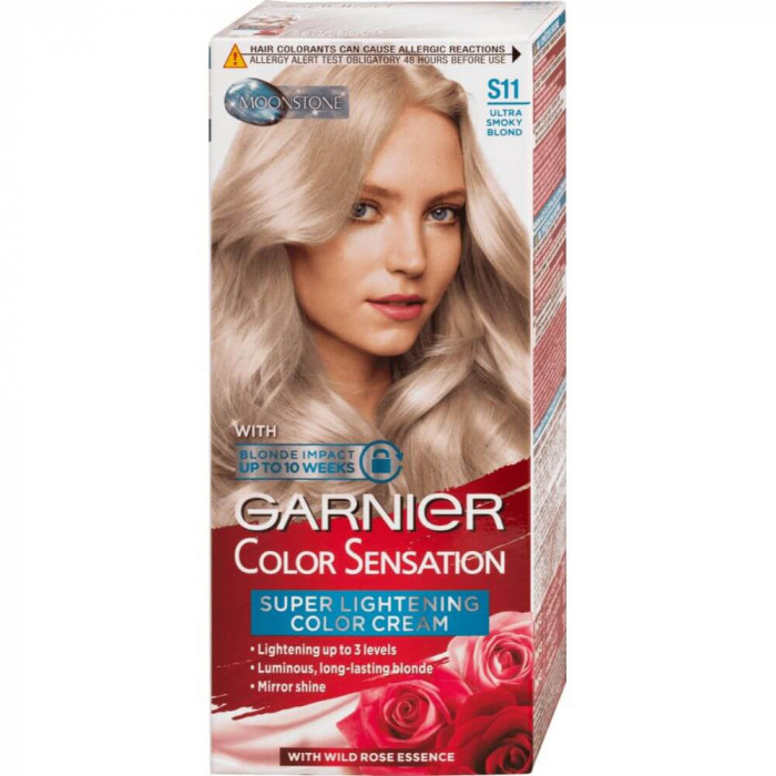 Vopsea de Par Permanenta Garnier Color Sensation S11, 110 ml, Ultra Smoky Blond, Colorare Par Blond Garnier Ultra Smoky Blond, Vopsea de Par Nuanta Ul