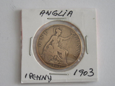 M3 C50 - Moneda foarte veche - Anglia - one penny - 1903 foto