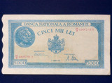 Bancnote Romania - 5000 lei 1945 august - seria H0887610 filigran vertical