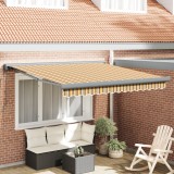 vidaXL Marchiză retractabilă automată cu dungi multicolore 300x250 cm