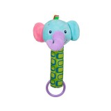 Jucarie Zornaitoare din Plus, model Elefant, Verde, 22 cm, ATU-082054, Textil, Oem