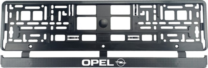 Set 2 bucati, suport numar inmatriculare Carbon, Opel