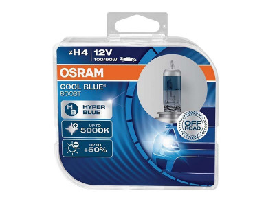 Becuri Osram H4 12v 100/90 P43t Cool Blue Boost 5000k Hyperblue + 50%, 2 Buc 62193CBB-HCB foto