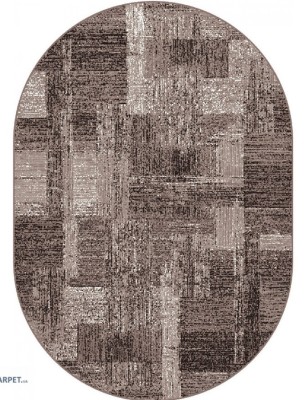 Covor Oval Model Mira 24007-120, Marime 50 x 80, cm, Maro, Inaltime Fir 6,5, mm, Antialergic, Polipropilena, Living, Dormitor, Sufragerie, Birou foto