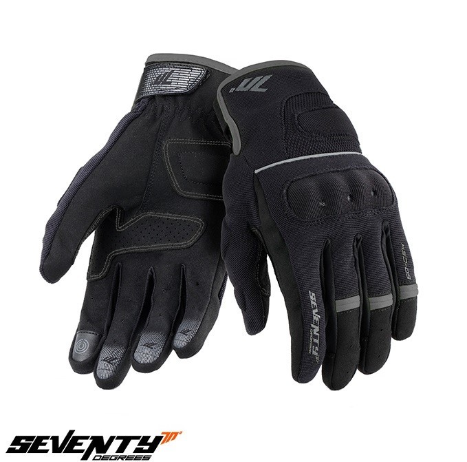 Manusi femei pentru scuter - motocicleta Urban vara Seventy model SD-C56 negru/gri &ndash; degete tactile XS (6 cm)