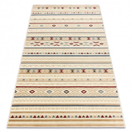 Covor din l&acirc;nă KILIM 7948/52933 Romburi, etnici bej / gri / vin roșu, 80x140 cm