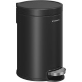 Cos de gunoi SONGMICS cu pedala 6L, soft-close, otel, negru