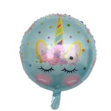 Balon folie Unicorn pentru aniversari, 45 cm, albastru, Kidmania
