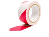 Bandă Avertizare Autoadezivă Alb-Roșie 33m x 50mm Vinil