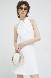 Tommy Jeans rochie culoarea alb, mini, evazată