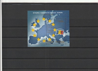 ROMANIA 1993 LP 1327 INTRAREA ROMANIEI IN CONSILIUL EUROPEI COLITA MNH NESTAMPILATA foto