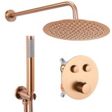 Set de duș incastrat Rea LUNGO COPPER BRUSH + BOX cu termostat