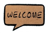 Cumpara ieftin Covoras intrare casa fibre cocos si cauciuc maro negru Welcome 40x60 cm